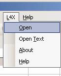 L4X menu in Excel